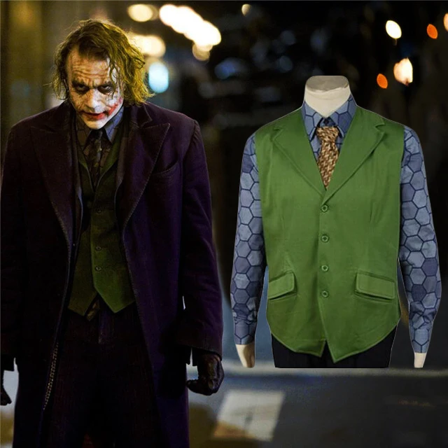Batman The Dark Knight Joker Costume Joker Cosplay Costume Chemise + Gilet Pour Hommes Adultes