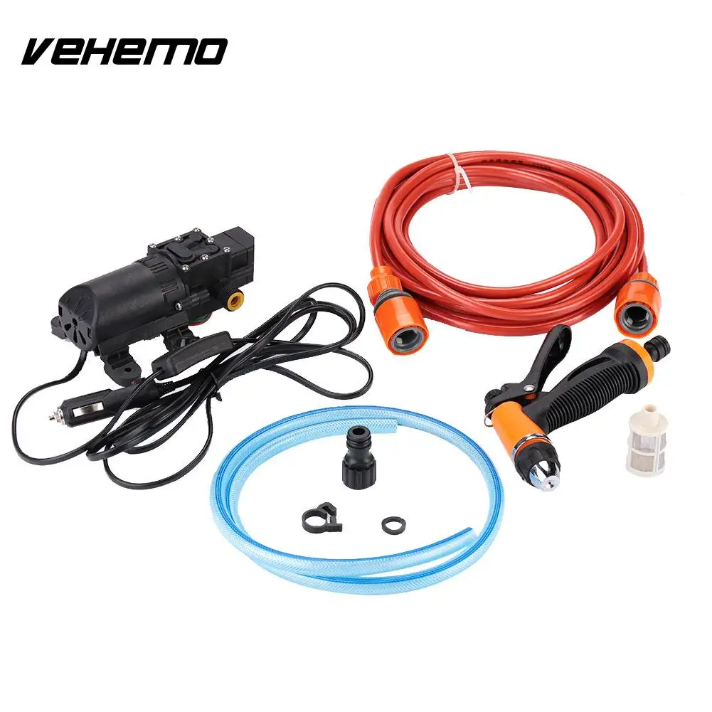 

VEHEMO Car Portable DC 12V 70W Car High Pressure Washer Spray Pump Cleaner Nozzle Electric Car Wash Machine Set Car-Styling