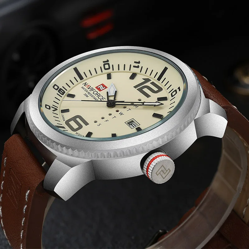 2019 Top Luxury Brand NAVIFORCE Men Military Sports Watches Men's Quartz Date Clock Man Leather Wri