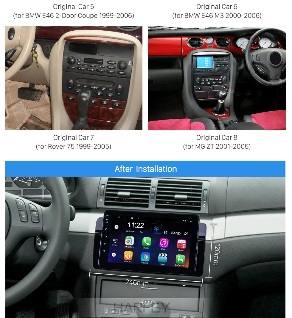 Best Harfey Android 8.1 8"GPS Navigation 8Core Radio for BMW 3 Series E46 M3 1998-2006 Bluetooth HD Touchscreen Music support Carplay 2 Best Harfey Android 8.1 8"GPS Navigation 8Core Radio for BMW 3 Series E46 M3 1998-2006 Bluetooth HD Touchscreen Music support Carplay 2