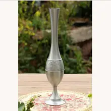 Европейская h26см винтажная ваза старинного оловянного цвета, домашний декор, металлические вазы из сплава, металлическая ваза для цветов для украшения дома, цветочные вазы 006