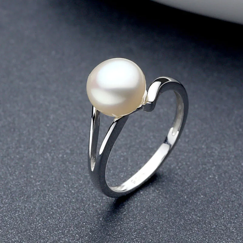Sinya 925 пробы Серебряное жемчужное свадебное кольцо для женщин девочек Lover жемчуг диаметр 8 мм модные дизайнерские ювелирные изделия обручальное кольцо