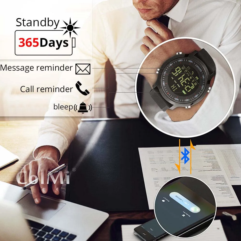  ColMi Smart Watch Waterproof IP68 5ATM Passometer Message Reminder Ultra-long Standby Xwatch Outdoo - 32811386528