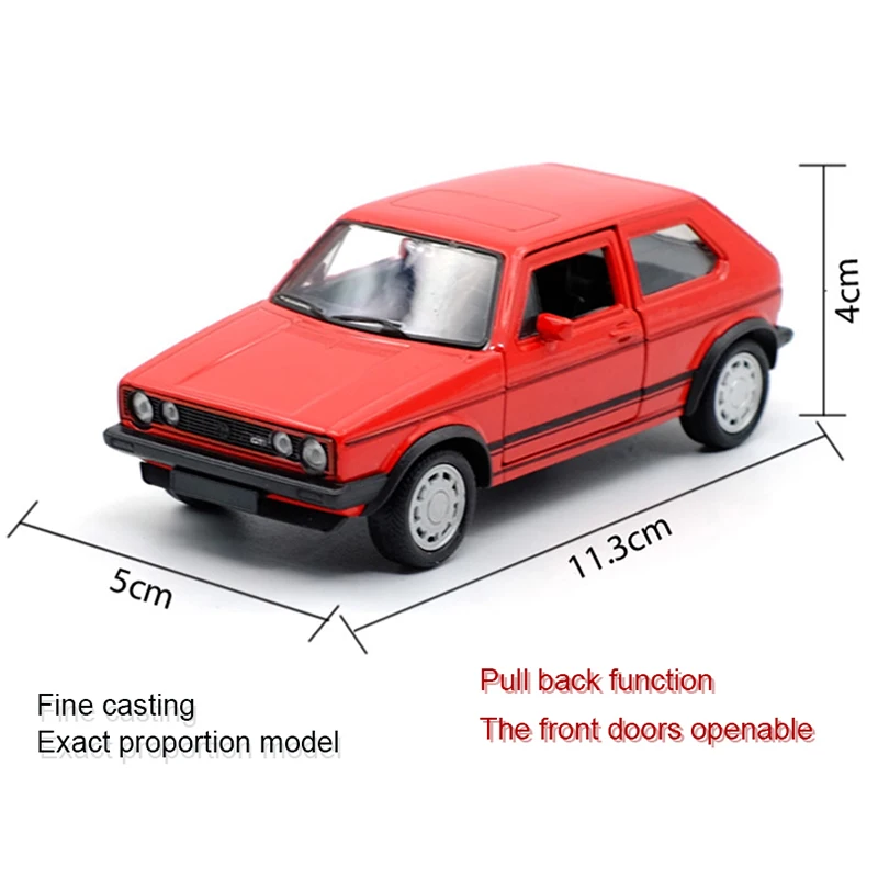  WELLY 1:36 Golf GTI(1984-1990) Alloy Diecast Car Model Toy With Pull Back For Children Gifts Toy Co
