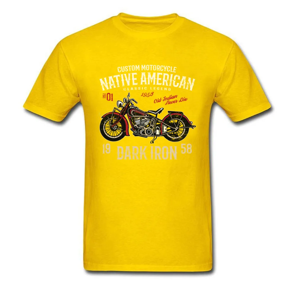 American Motorcycle 2018 Hot Sale Short Sleeve Party Top T-shirts 100% Cotton Crewneck Men's Tops Shirt Street T-Shirt Summer American Motorcycle yellow