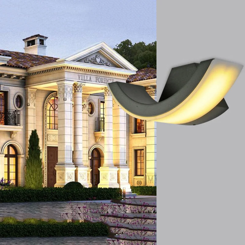 

1pcs/lot LED Waterproof Outdoor Modern Wall Light Mounted 8W AC90-260V IP54 Aluminum Wall Lamp Outdoor Porch Garden Lighting