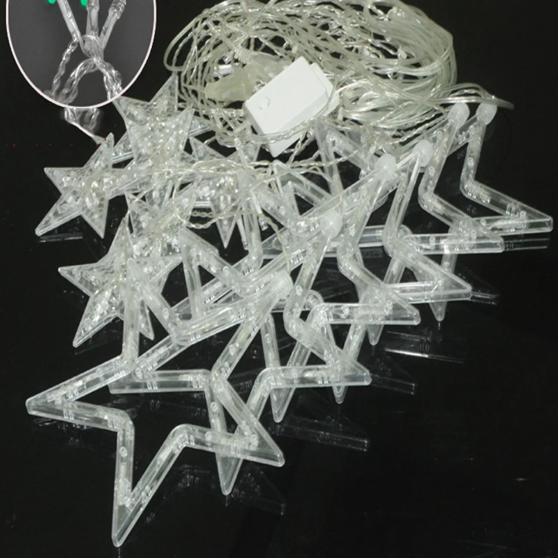 Kopen LED String Lights Pentagram Ster Gordijn Licht Fairy Bruiloft Verjaardag Kerst Verlichting Indoor Decoratie Licht 220V IP65