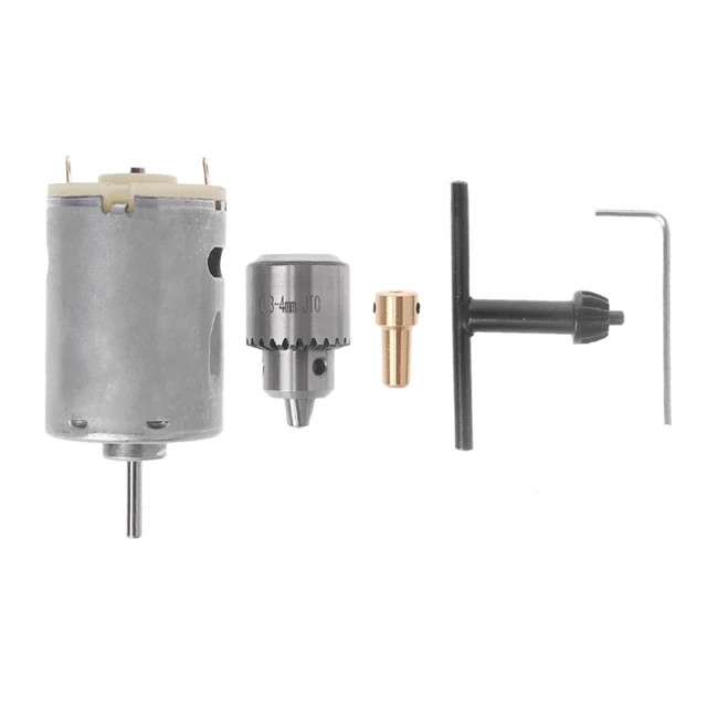 Motor Drill Chuck Clamp 0.3mm-4mm Taper With Key 3.17mm Shaft Connecting Rod Set