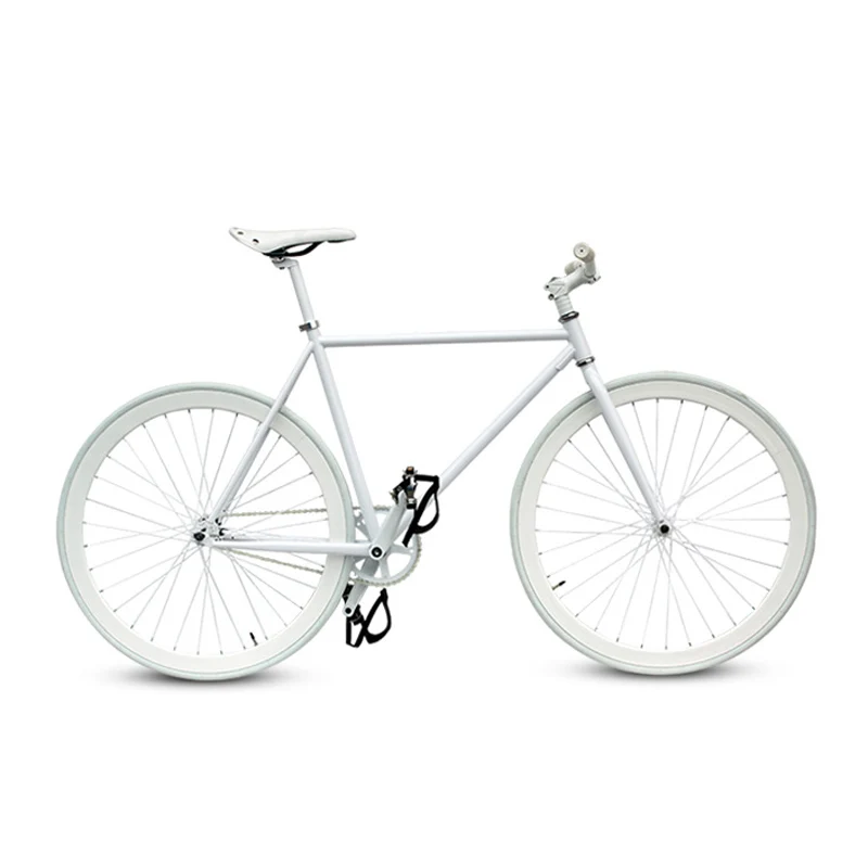 Fixie велосипедная неподвижная передача велосипед 700C спортивный велосипед 30 мм обод 52 см 48 см рама шоссейный велосипед с передним V тормозом - Цвет: Белый