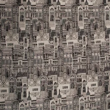 ZY DIY винтажный бренд Zaka серый смешанный ЧЕРНЫЙ Великобритания Лондон Tranditional строительство хлопок и лен с принтом ткань