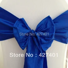 Горячая Королевский-синий стул с обивкой из тафты лента для свадьбы события и вечерние украшения