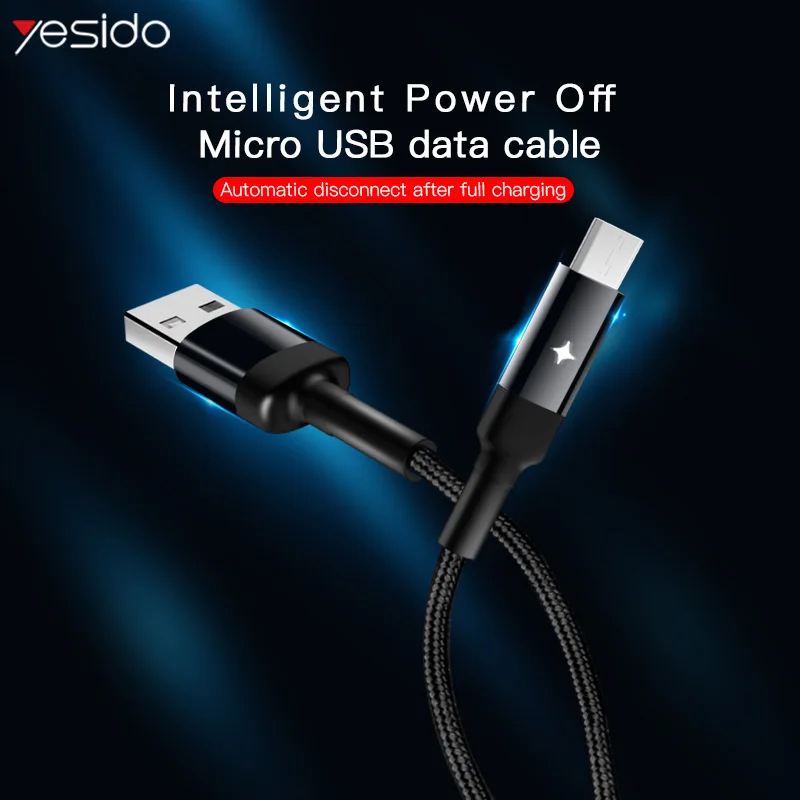 Кабель зарядный Yesido CA28 с Micro USB портом и функцией автоматического