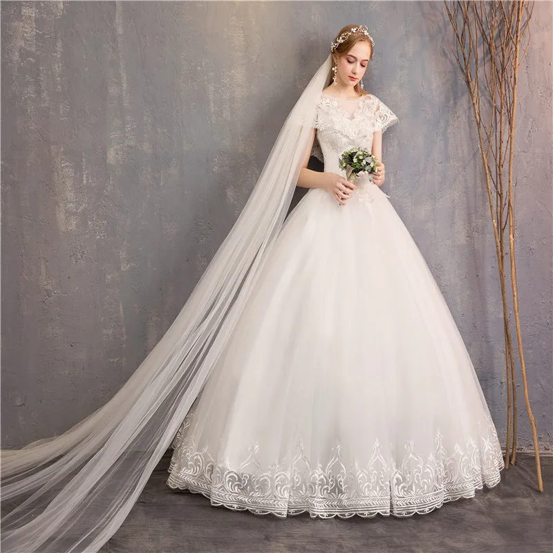 Vestido De Noiva Новая роскошная свадебная одежда Mrs Win Классическая кружевная одежда с вышивкой De Mariee может изготовлено на заказ свадебное платье F