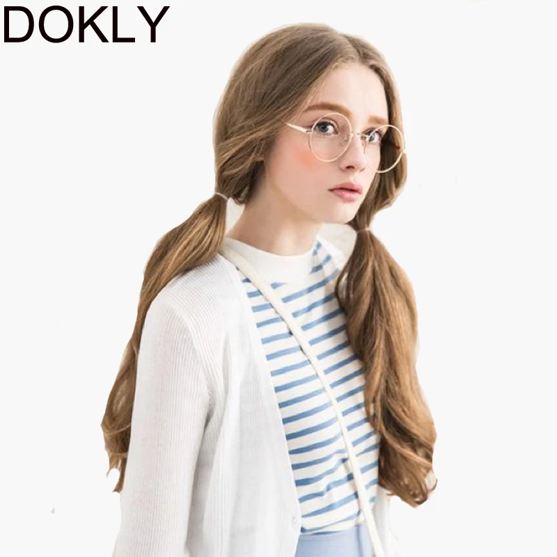 Модные Винтажные Солнцезащитные очки DOKLY круглые прозрачные солнцезащитные