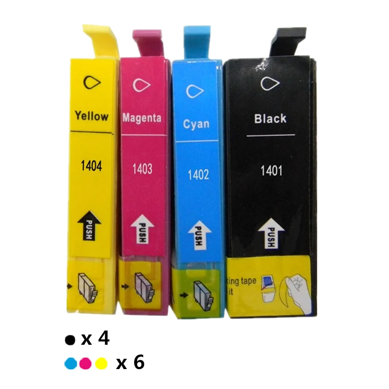 10 х чернильных картриджей для epson T1401 T1402 T1403 T1404 Epson TX560WD 300/625/630/633/840 TX620FWD |