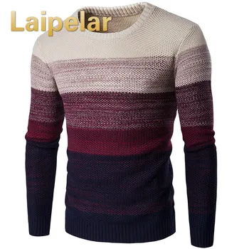 

Laipelar Sweater Men 2018 New Arrival Casual Pullover Men Autumn O Neck Gradient Color Quality Knitted Brand Male Sweaters S-2XL