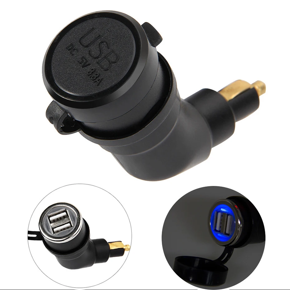 Зарядное устройство для мотоцикла с двумя USB портами 5 В 3 А|Зажигалка| |