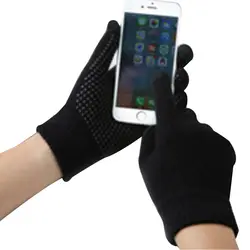 Качество для мужчин трикотажные перчатки зимне-Осенние мужской сенсорный экран Прихватки для мангала высокое качество плюс тонкий бархат