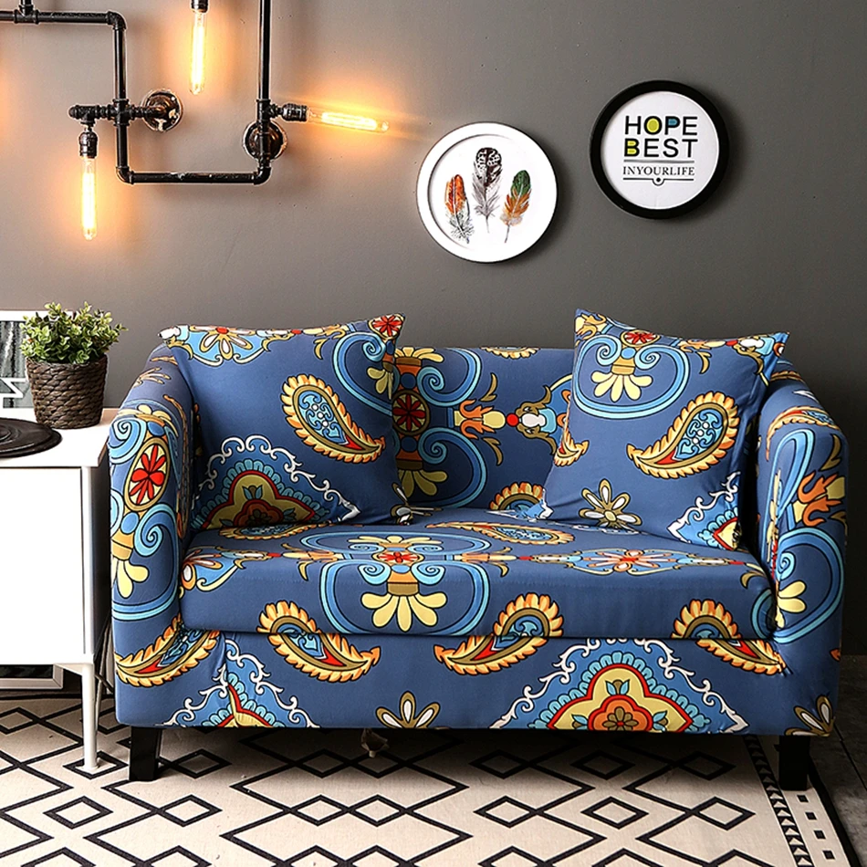 Bohemian Style Couch Sofa Covers For Living Room Sing Double Three Four