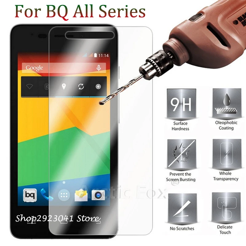 

BQ strike 5020 Tempered Glass For BQ strike 5020 Aquaris u E4.5 E4 E5 E6 M4.5 M5 X5 Plus X5Plus Screen Protector Film Case 9 H