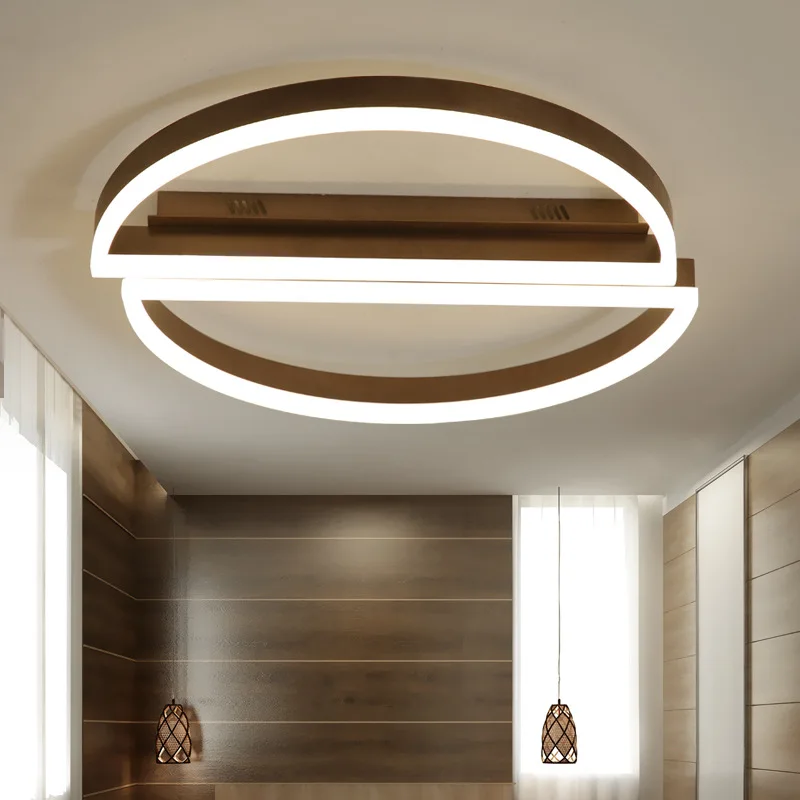 

Modern Round LED Ceiling Light Brown Ceiling Lamp For Dining Room Bedroom Lobby Hall LED Ceiling Mounted Lamp Indoor Lighting