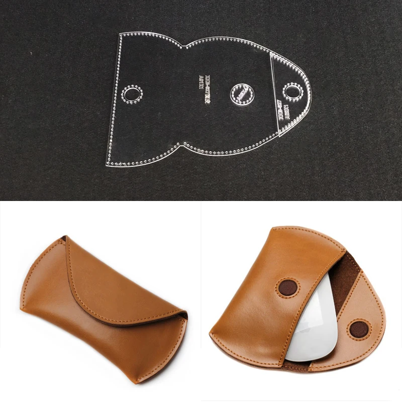 

1 Set DIY Mouse storage bag Acrylic Template Leather Craft Sewing Pattern Leathercraft Tool Set Accessories 14.5x6.8x2cm