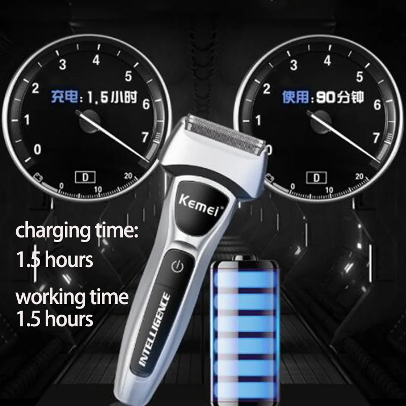 Kaufen Kemei 12 In 1 Persönliche 3D Elektrische Rasierer für Männer Haar Bart Trimmer Mesh folie Razor Wiederaufladbare Haar Clipper rasieren Maschine