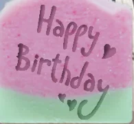 happy birthday natural handmade soap acrylic seal Mini DIY natural organic glass stamp chapter - Цвет: size4x4cm