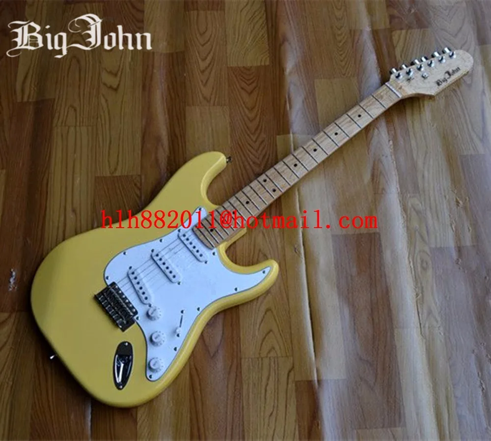 

new Big John single wave electric guitar in yellow with alder body F-1126