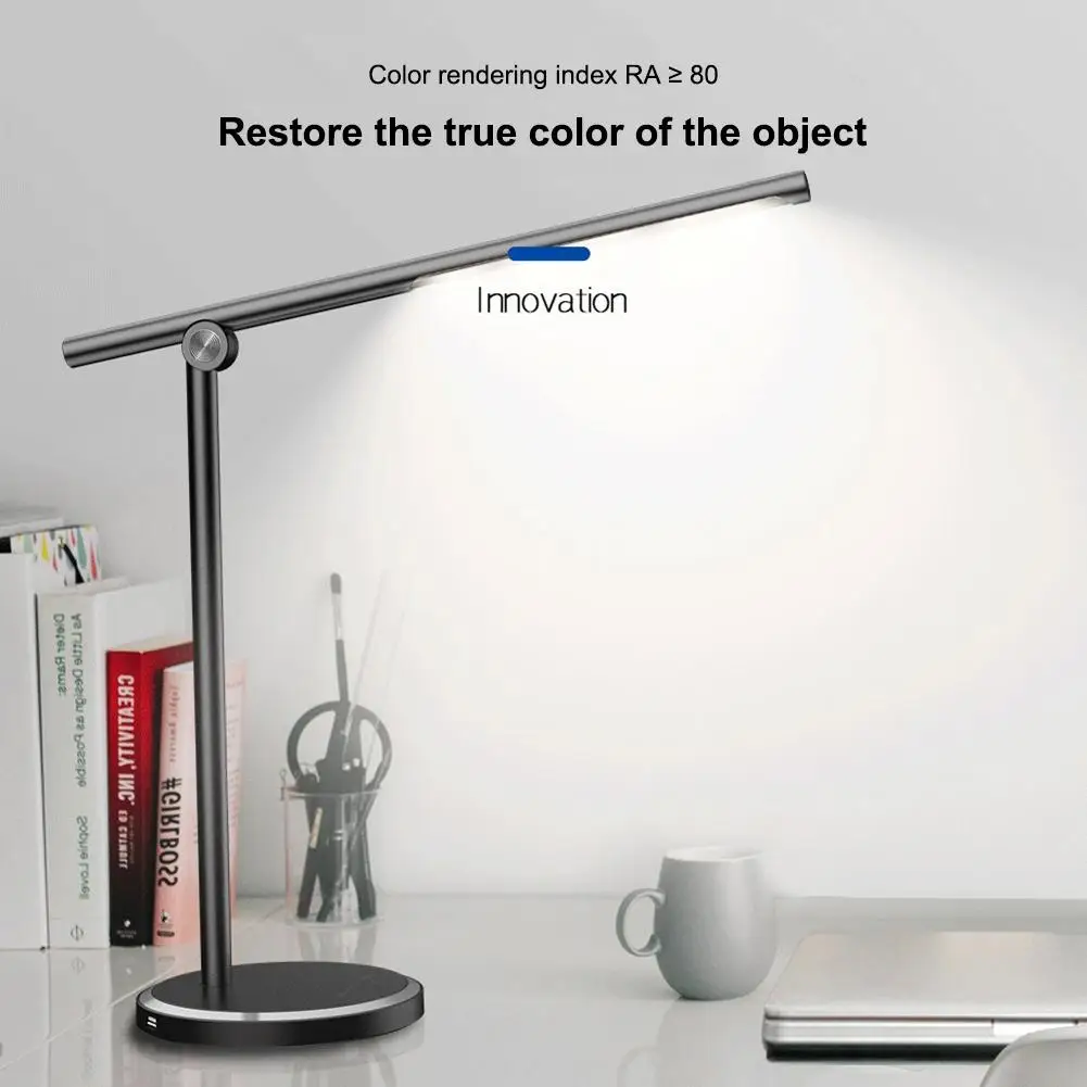 

12W 36pcs LED Desk Lamp Foldable Dimmable 90degrees Eye Care LED Touch-Sensitive Controller USB Charging Port Table Lamp 5 Modes