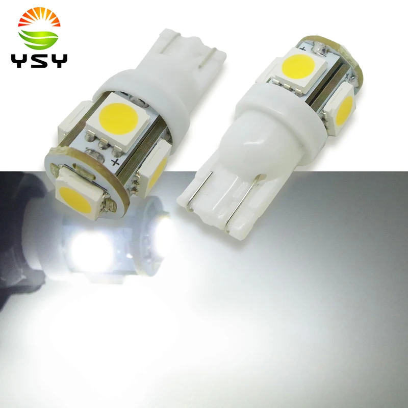 500 шт. T10 клиновидная 5SMD 5050 ксеноновые светодиодные лампы 192 168 194 W5W 2825 158 белая