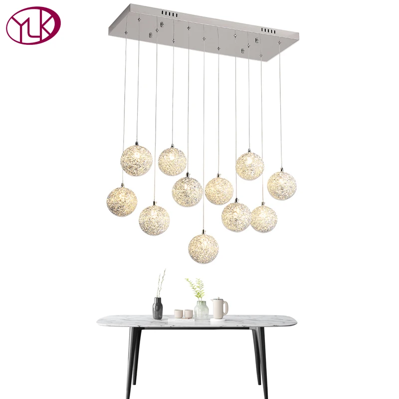 

New Modern Crystal Ball LED Chandelier For Dining Room Luxury Home Indoor Lighting Fixture Hanging Crystal Lamps