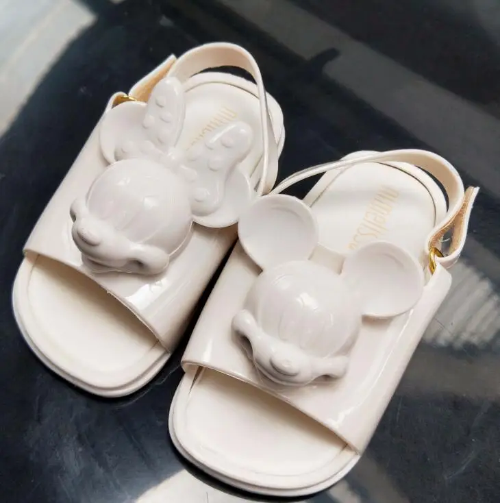 Melissa Twins Mini mouse Head; Новинка года; летняя трехмерная обувь; Новая прозрачная обувь; сандалии для девочек; нескользящие детские сандалии для малышей - Цвет: photo color