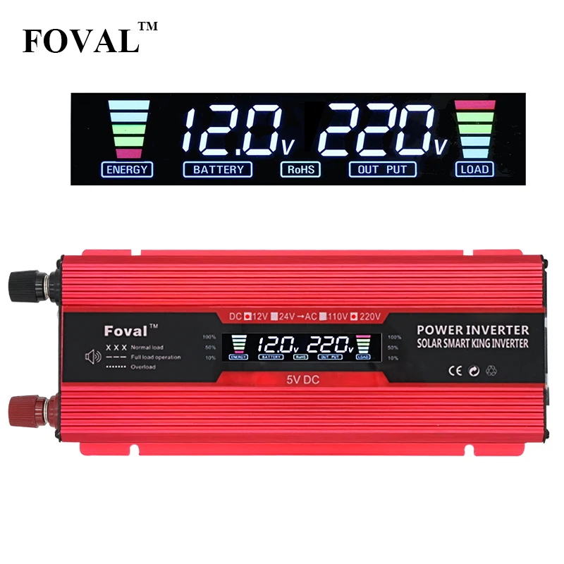

1000W/2000W Aluminum Car Power Inverter DC12V to 230VAC 1USB Digital LED Display