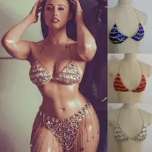 Новинка; Лидер продаж летние пляжные сексуальная мода последних Для женщин сплав Блестящий горный хрусталь выдалбливают бюстгальтер нательная цепочка, украшения Бикини Жгут