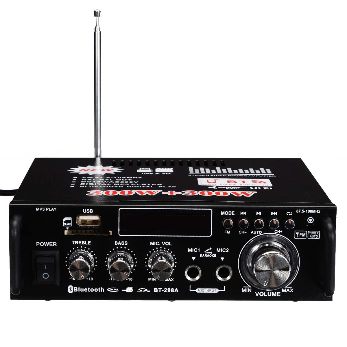 

600W 2 Channel bluetooth Stereo Digital Power Amplifier AMP USB SD FM For Home Theater Amplifiers