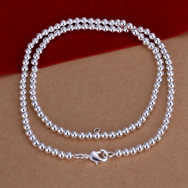 925 ювелирные изделия посеребренные 4 мм/18 дюймов бусы ожерелье, дизайн подвески ожерелье, SMTN114