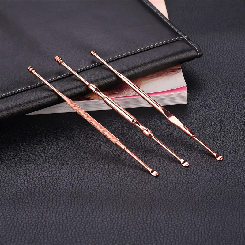 

3Pcs/Set Stainless Steel Ear Pick Double-ended Cleaning Earpick Ear Wax Curette Remover Ear Cleaner Spoon Spiral Ear Clean Tool