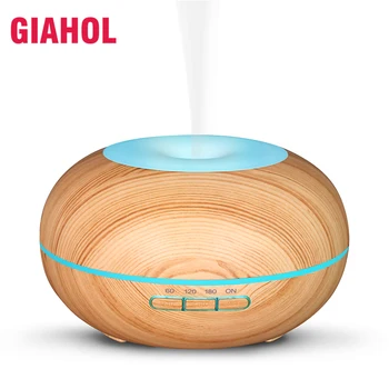

200ml Wood Grain Electric Air Humidifier Ultrasonic Essential Oil Diffuser For Office Home Aroma Treatment LED Night Light