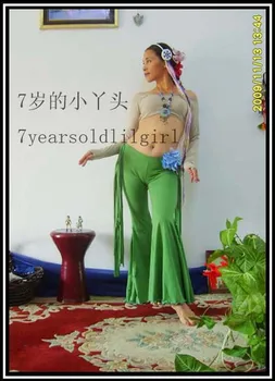 

Lycra cotton tribal Belly dance Sharp corners flare Pants with tape AJ32