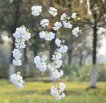 

5pcs Artificial Cherry Blossom Branch Flower Wall Hanging Sakura 150cm for Wedding Centerpieces Artificial Decorative Flowers