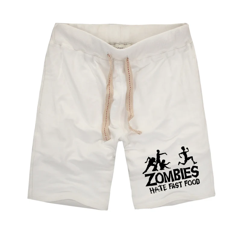 Персональный дизайн, шорты с забавным рисунком зомби, с принтом фаст-фуд, летний стиль, бермуды, мужские пляжные шорты