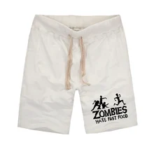 Персональный дизайн, шорты с забавным рисунком зомби, с принтом фаст-фуд, летний стиль, бермуды, мужские пляжные шорты