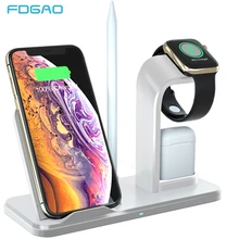 FDGAO 10 Вт Qi Беспроводное зарядное устройство для iPhone 11 XS XR X 8 Airpods Быстрая зарядка 3,0 Быстрая Зарядка Док-станция Подставка для Apple Watch 5 4 3 2
