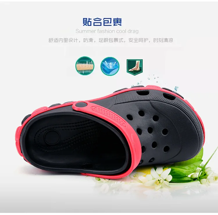 Outdoor Men Sandals Summer Slippers Shoes Croc fashion beach Sandals Casual Flat Slip On Flip Flops Men Hollow Shoes