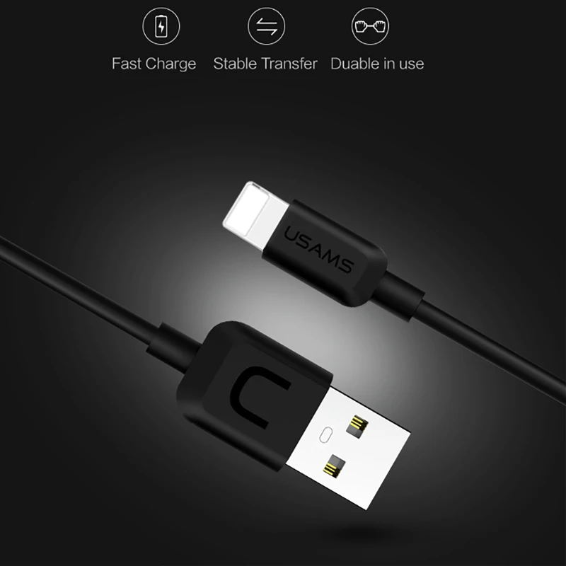 4 шт./лот USAMS USB кабель для iPhone IOS 11 10 9 2A быстрое зарядное устройство Usb зарядный X 8 7 6