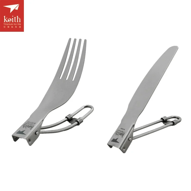 Keith Titanium cubiertos cuchillo plegable camping cuchara Ti53034