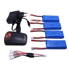 4 шт. 7.4 В 1200 мАч 30c Батарея+ Зарядное устройство и соединительный кабель для yizhan X6/MJX x600 x601h радиоуправляемый квадрокоптер высокого качества