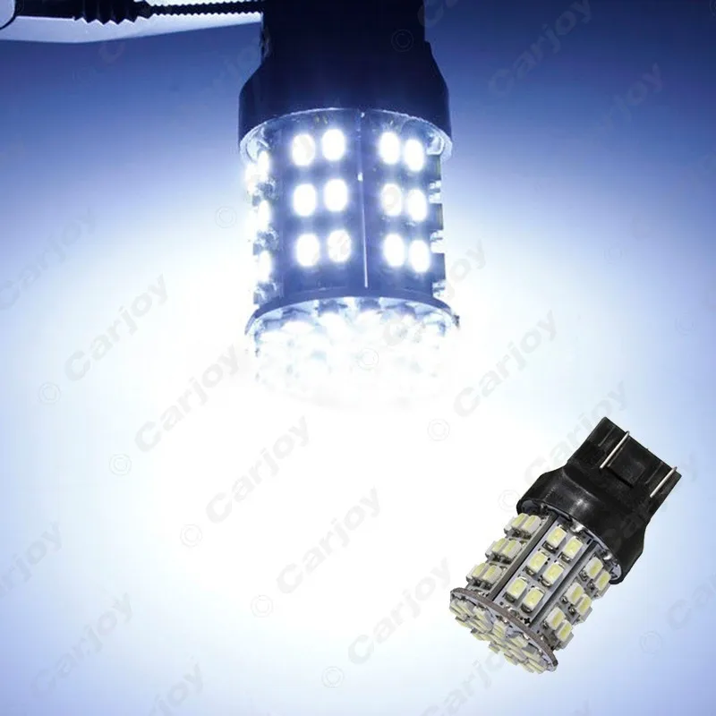 Автомобильный задний фонарь T20 W21W 7443 1206 64SMD светодиодный белый стоп сигнал