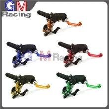 Заготовка CNC небьющиеся складные Регулируемый рычаг сцепления с зажимами для HONDA YAMAH SUZUKI KAWASAKI CRF XR YZ YZF WR KXF KLX rmz